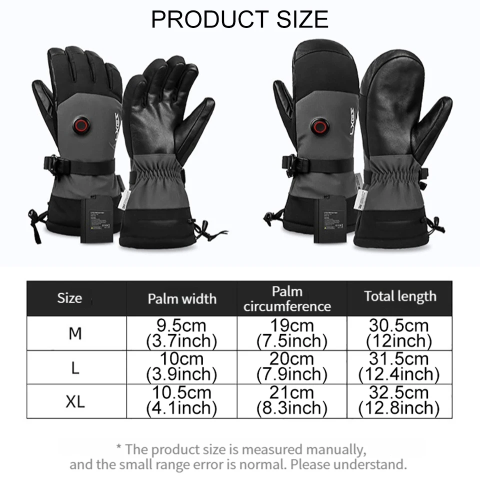 LOOGDEEL Gloves Electric Thermal Men Winter Warmth Waterproof Windproof Cycling Motorcycle Bicycle Snowboard Ski Heating Gloves smile