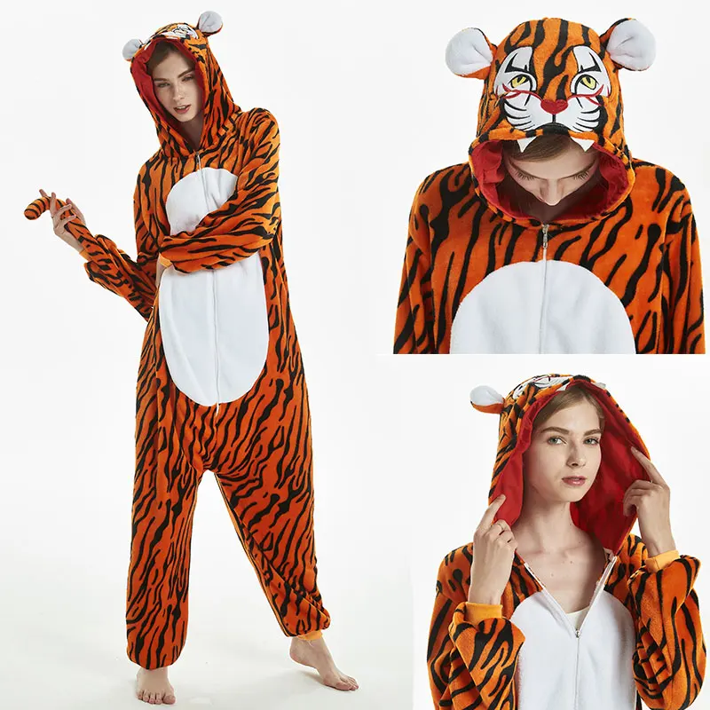 New Anime Kigurumi Unicorn Pajamas Women Animal Onesie Adults Pijama Unicornio Hooded Sleepwear Winter Flannel Jumpsuit Sleepers