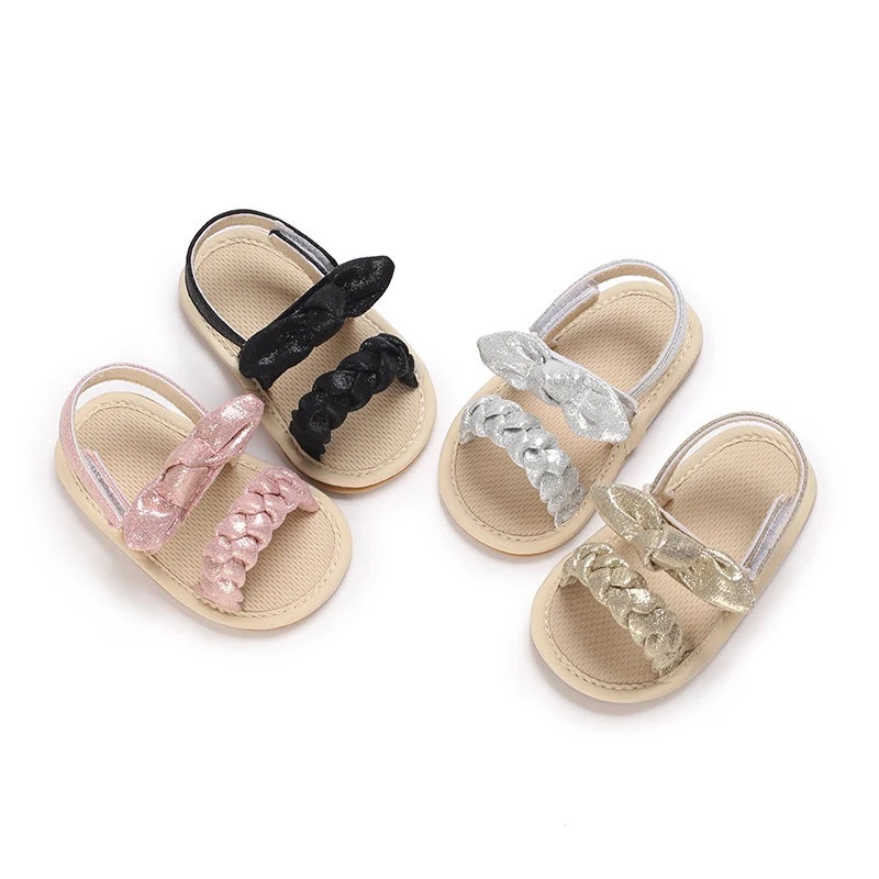 0-18 Months Baby Girl Summer Sandals Cute 2025 Bow Non-Slip Rubber Sole Infant Babies new Kids First Walkers Sandals 4 Colors