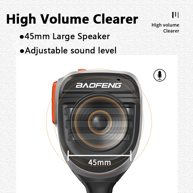 Baofeng Speaker Microphone UV5RH Pro Max Walkie Talkie Waterproof PTT Mic For UV 18 UV-17 Two Way Radio QuanSheng UV-K5(8) UV-K6
