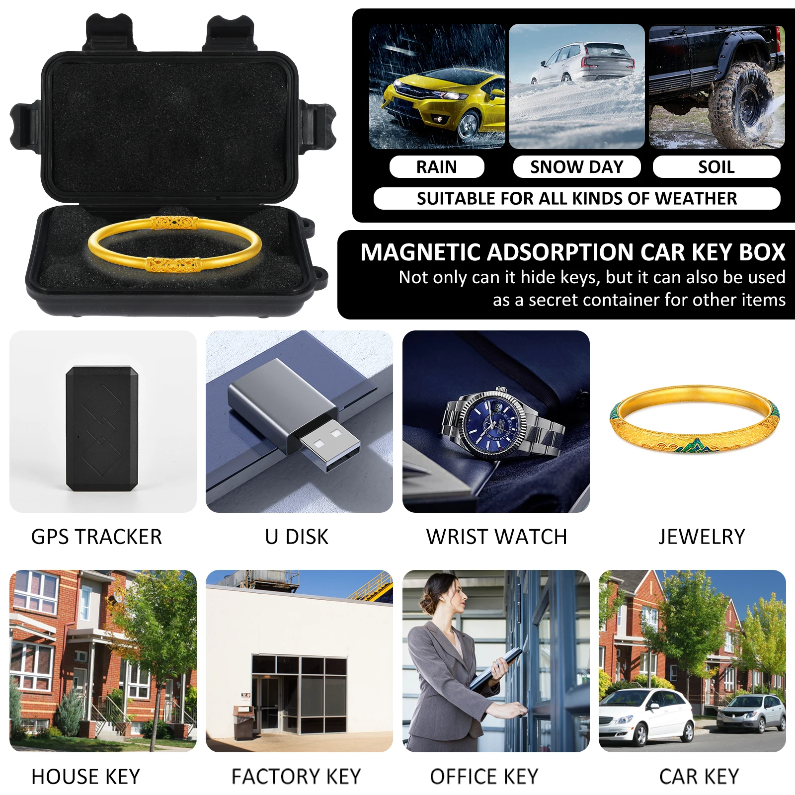 Stash Car Key Box Creative Magnetic Key Cases Portable Hide 2025 Key Holder new Safe Emergency Anti-Rust Key Holder For Home Secret Box