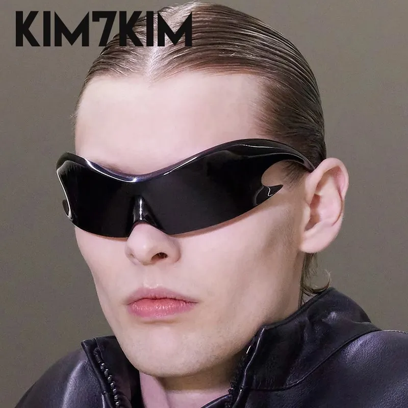 Y2K Sports Sunglasses Women 2023 Trends Punk Sun Glasses Men Retro 2000's Luxury Brand One Piece Special-shaped Sunglass Shades