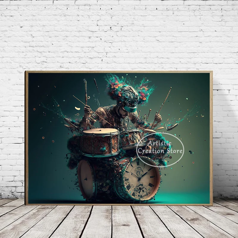 2025 Abstract Rack Drum Poster Musical Instrument Colorful Drum Canvas Painting Prints Living Room Wall Art new Picture Home Decor Gifts
