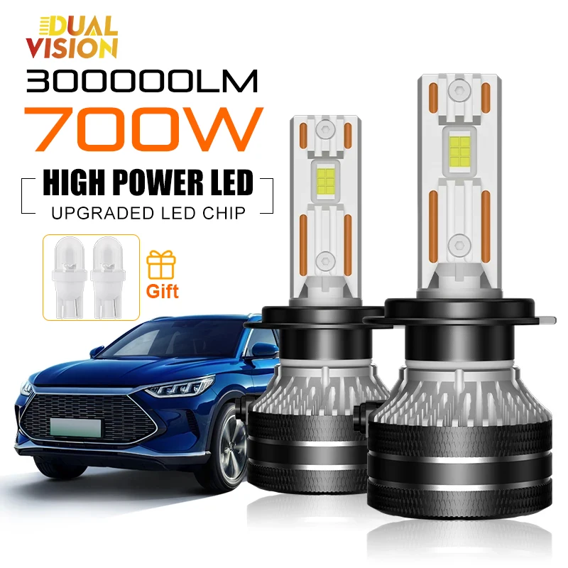 K5C H7 LED 300000LM Headlights Canbus 700W H1 H4 H11 9012 HIR2 H8 H9 9005 9006 HB3 2025 new HB4 High Power 6000K 5570 CSP Chips