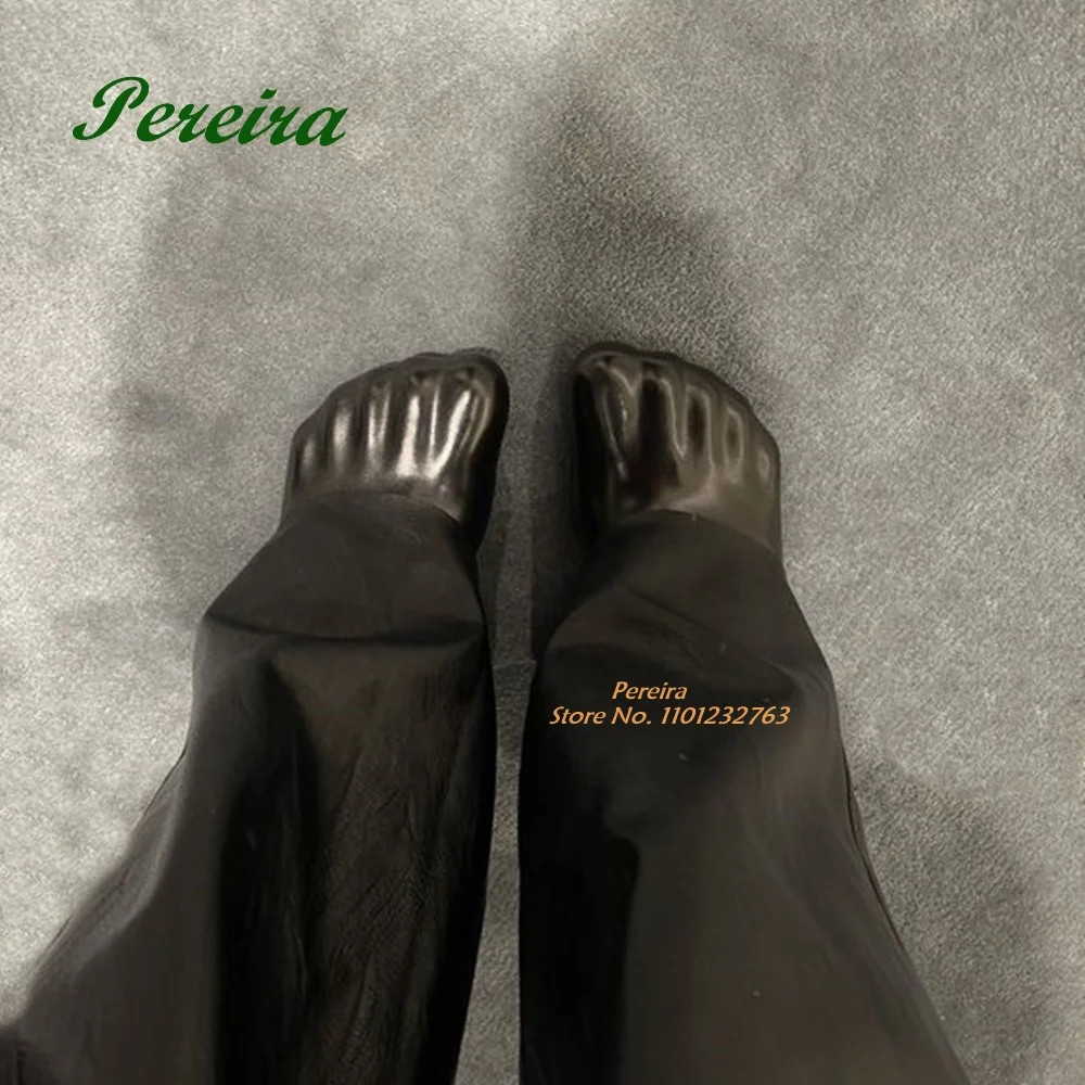 Black Leather new Five-finger 2025 Ankle Boots Strange Style Side Zipper Short Booties 2023 New Designer Party Runway Shoes Elegant Sexy
