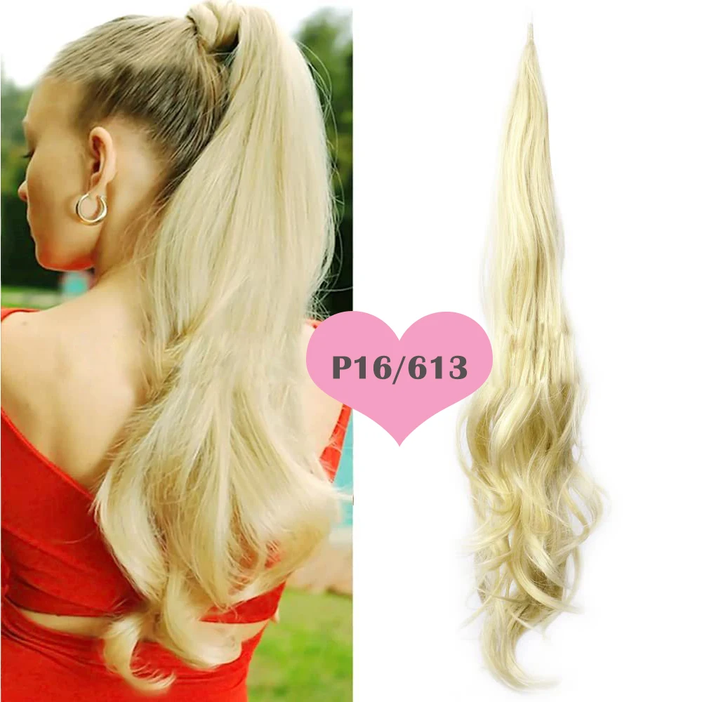 32inch Synthetic new PonyTail Long Layered Flexible Wrap Around Fake Tail Hair 2025 Extensions Natural Curly Hairpiece for Women