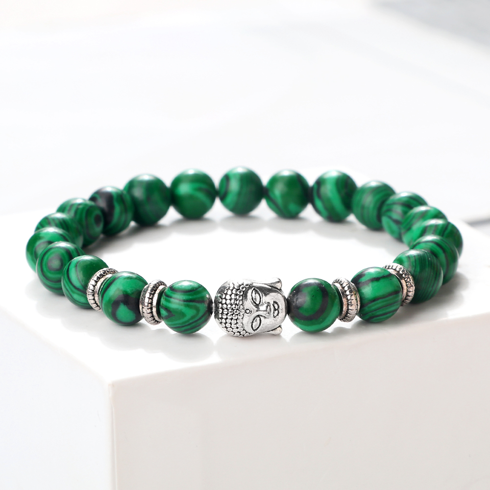 Charm Vintage Buddha Beads Bracelet Men Natural 2025 Tiger Eye Malachite Black Lava Stone new Chakra Bracelets for Women Bileklik Jewelry