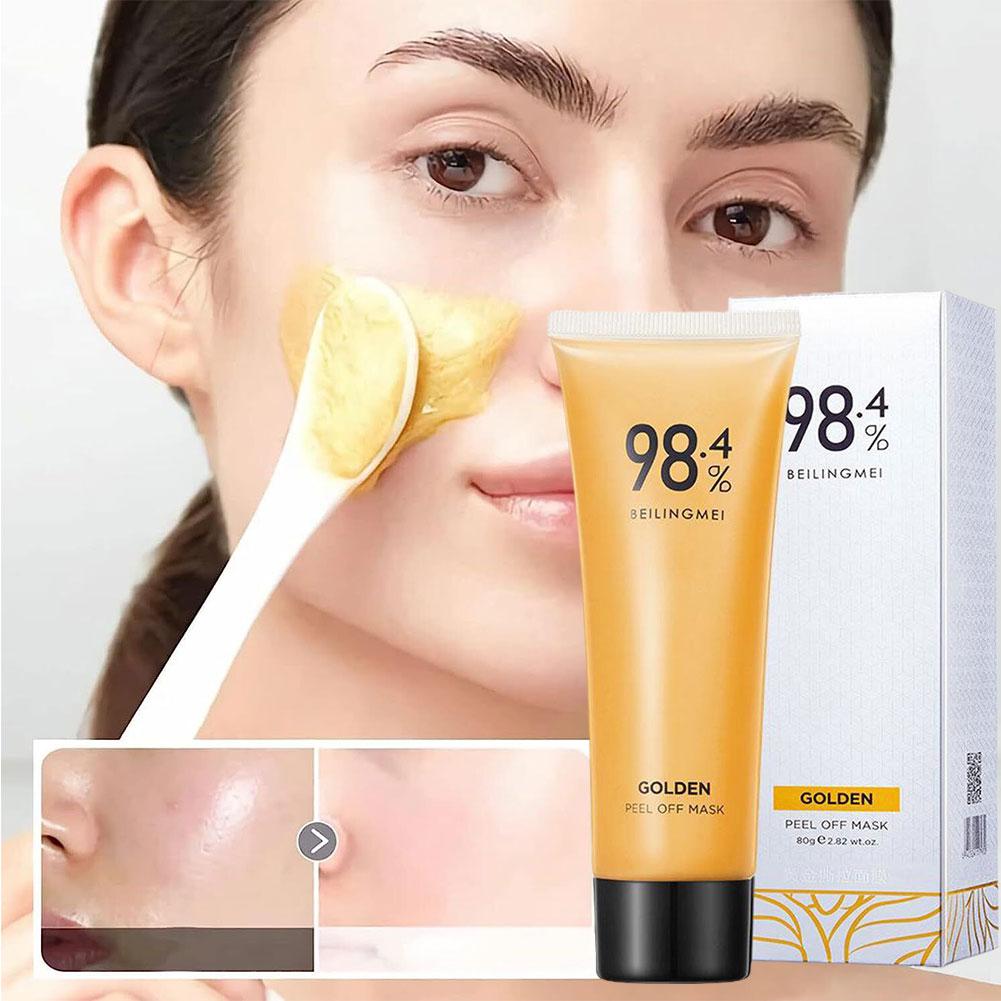 80g Gold Peel Mask Blackheads Cleanses Pores Tightens Facial Mask Deeply Nose Pores Girl Tightens Cleans And Refine Pores