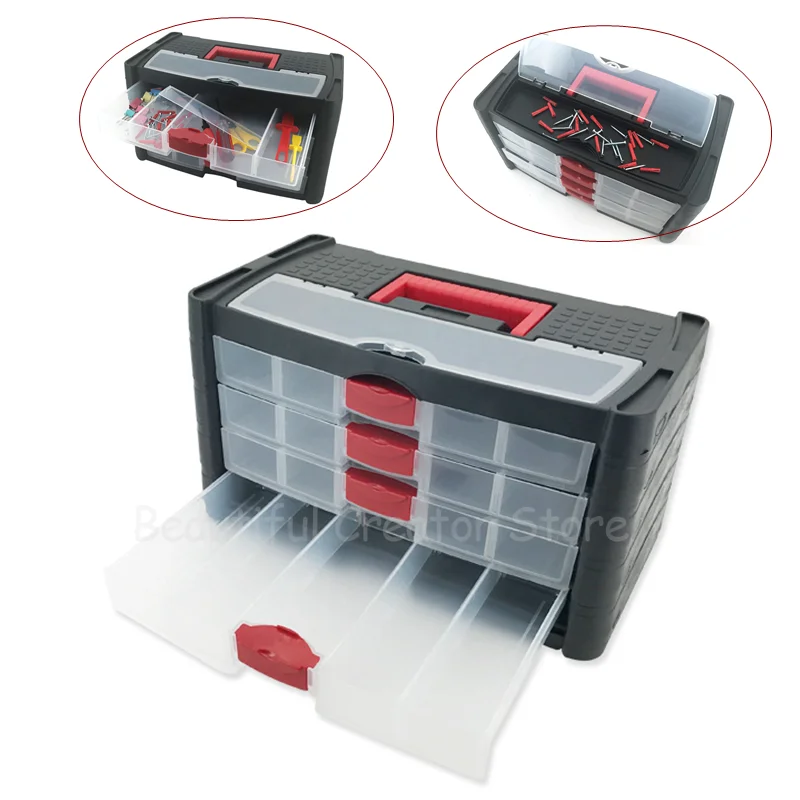 Drawer Type Tool Box Parts Storage Box Portable Fishing Plastic ToolBox Screws Organizer Hardware Tool Storage Box Suitcase