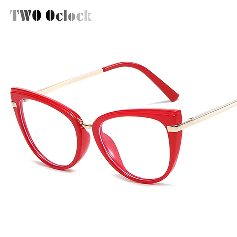 2025 Trendy Women's Eyeglasses with Frame Computer Goggles Anti Blue Light new Coating Glasses Red 0 Diopter Myopia oculos grau feminino