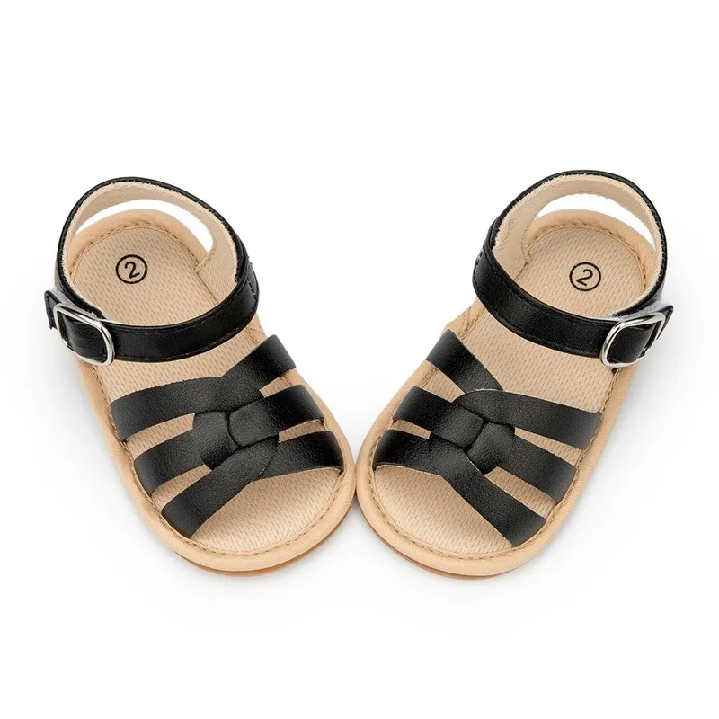 Summer new New Baby Boy Girl Sandals Baby Shoes PU 2025 Anti-slip Soft Rubber Sole Newborns First Walkers Beach Infant Sandals