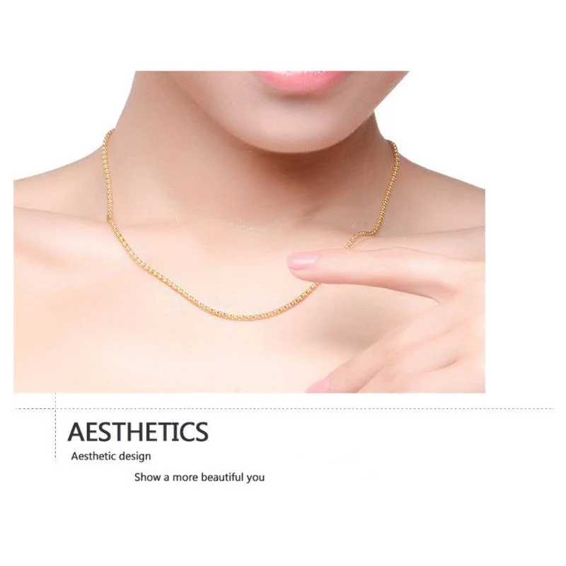 40-60cm 1.6mm Real 925 Sterling Silver Gold Color Maize Chain Necklace Women Girl Men Jewelry Colar Collier Collares Mujer Kolye
