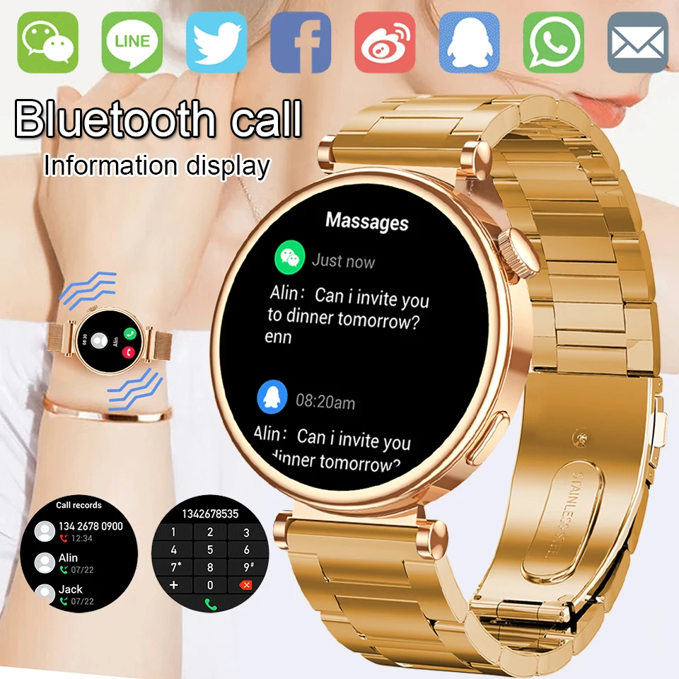 2024 New WATCH GT4 Mini Smart Watch Women 1.3 Inch AMOLED NFC Compass Clock Bluetooth Call IP68 Waterproof Lady Smartwatch men