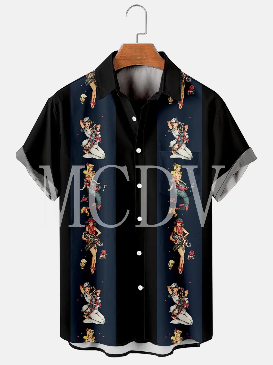 2025 Mens Retro new Floral Print Lapel Loose Short Sleeve Bowling Shirts Women For Men Hawaiian Shirt