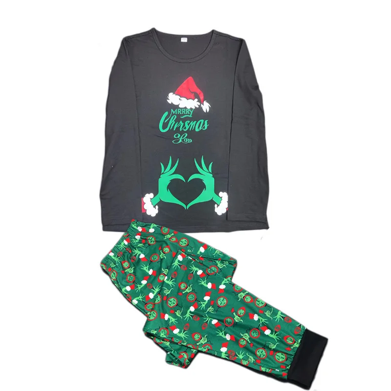 Funny Christmas Family Matching Pamas Set Fluorescence Print Mother Father Kids Clothes Baby Romper Mom and Me Clothing
