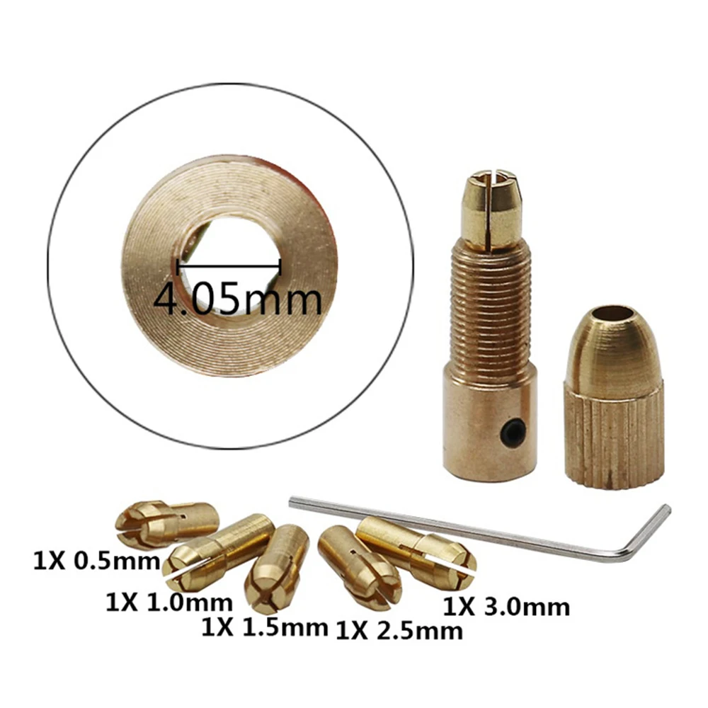 7pcs/set Mini Drill Chuck new For Electric Motor Shaft Drill Bit Tools Drill 2025 Brass Dremel Collet Chuck Adapter 2.35/3.17/4.05/5.05mm