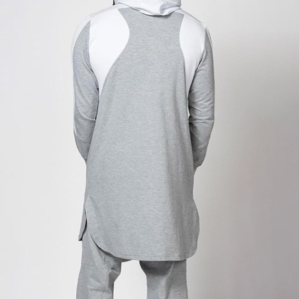 Men s Sweater Robe Autumn Solid Color Loose Zipper Pullover Casual Long sleeved Hooded Round Neck