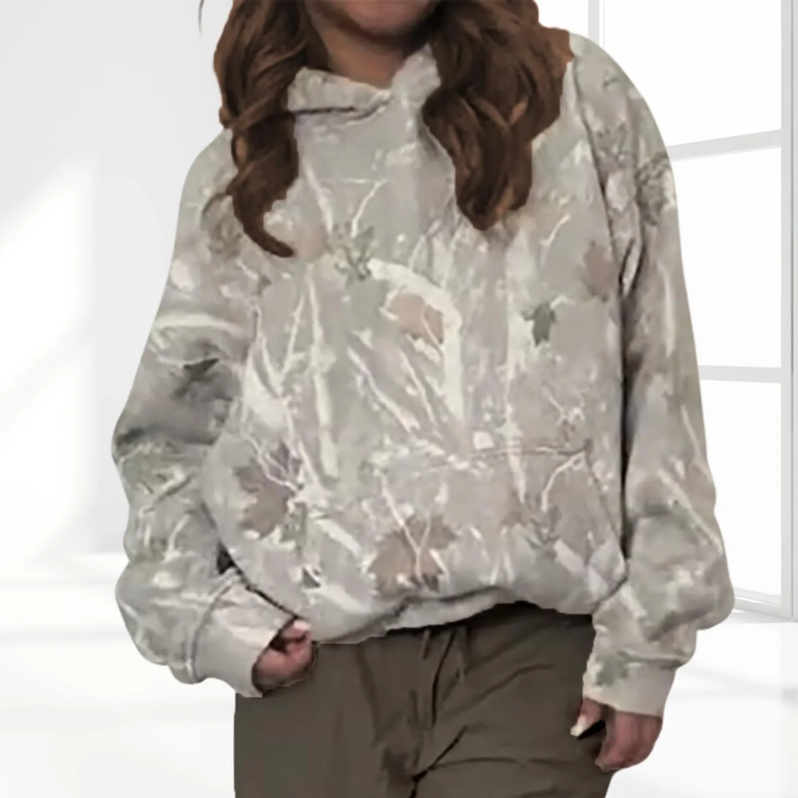Womens Camo Hoodie Maple Leaf Print Fleece Pullover Sweatshirts Oversized Tops With Jackets Women Casual Womens Hoodies Bulk