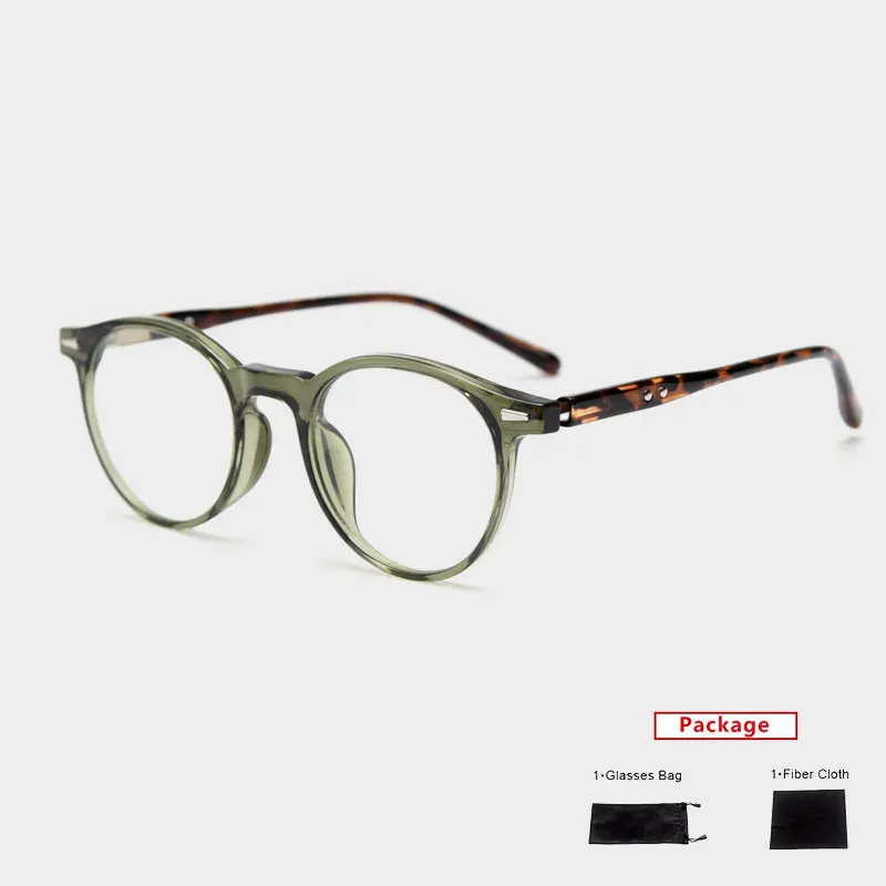 mimiyou TR90 Rivet Round Glasses Frame Women Vintage Anti Blue Light Optical Eyewear Men Eyeglasses Frame UV400 Computer Glasses