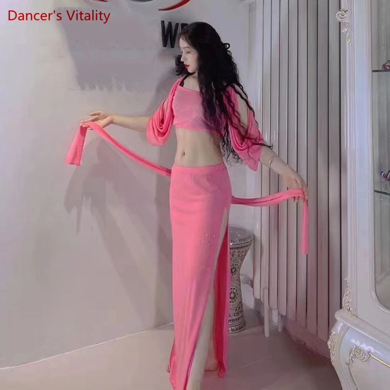 2025 Belly Dance Costumes for Women Half Sleeves Top+long Skirt 2pcs new Belly Dancing Suit Female Oriental Dance Skirt Outfit 6XL