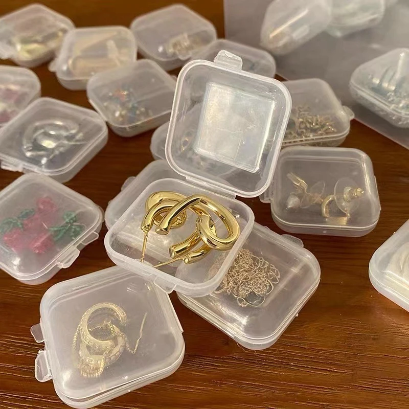 4/24pcs Mini Plastic Storage Containers Box new Portable Pill Medicine Holder Storage Organizer Jewelry Packaging for 2025 Earrings Rings