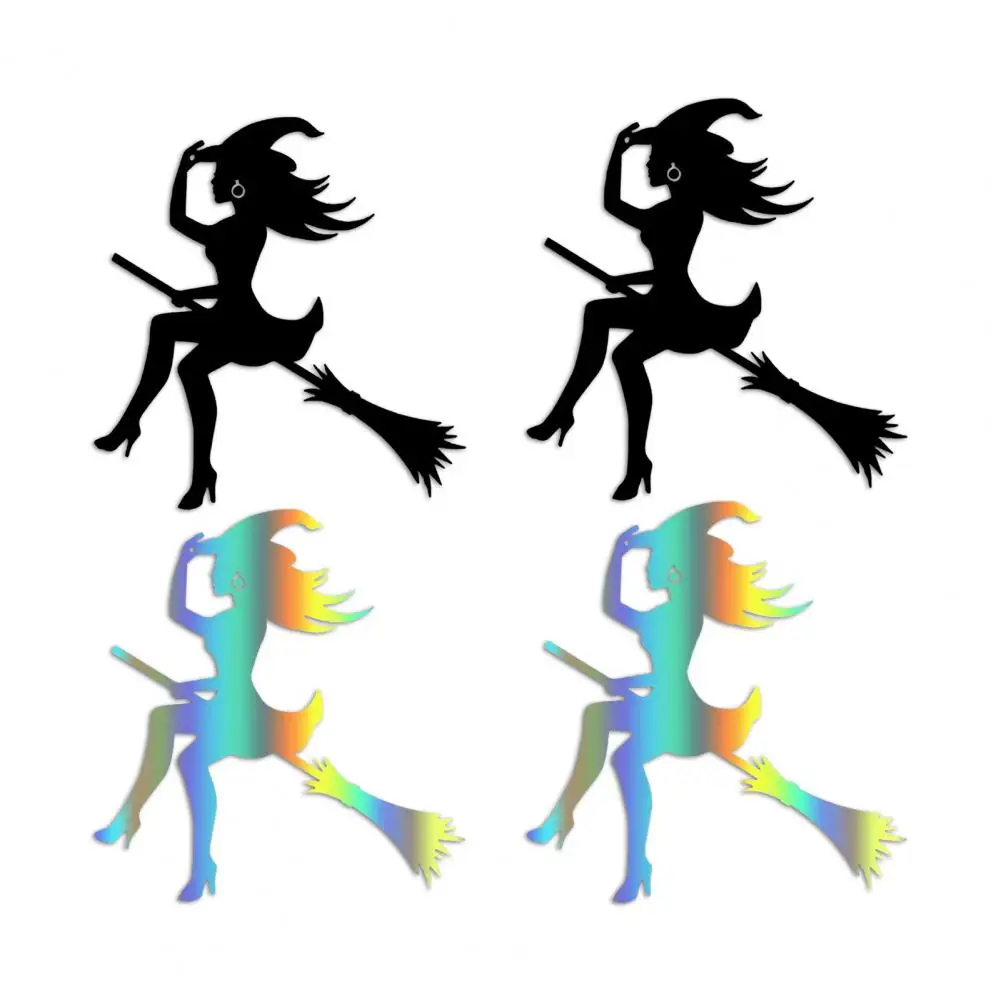 Halloween Witch Sticker Auto Witch Sticker Weather-resistant Halloween Witch Car Sticker Flying Broom Auto Suv Motorbike Vehicle