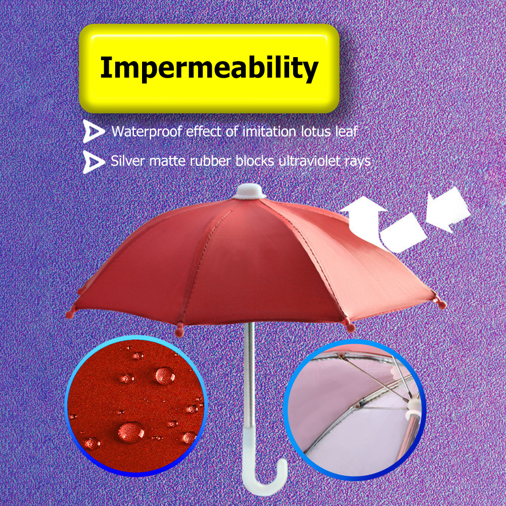 Motorcycle Bicycle Riding Mobile Phone Holder Sun Shade Color Mini Umbrella Portable Waterproof Locomotive Bracket Umbrella
