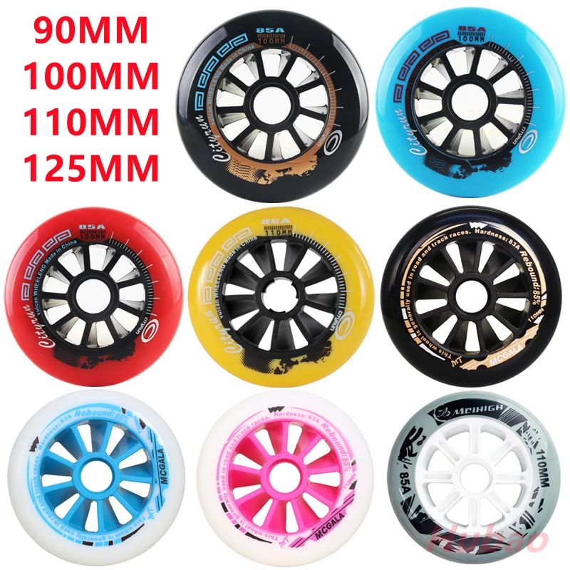 6/8 Pcs Inline Skate Wheels 90/100/110/125mm Speed Skates Wheel Professional Road Roller Skate Wheels PU Wheel 83A/85A/86A