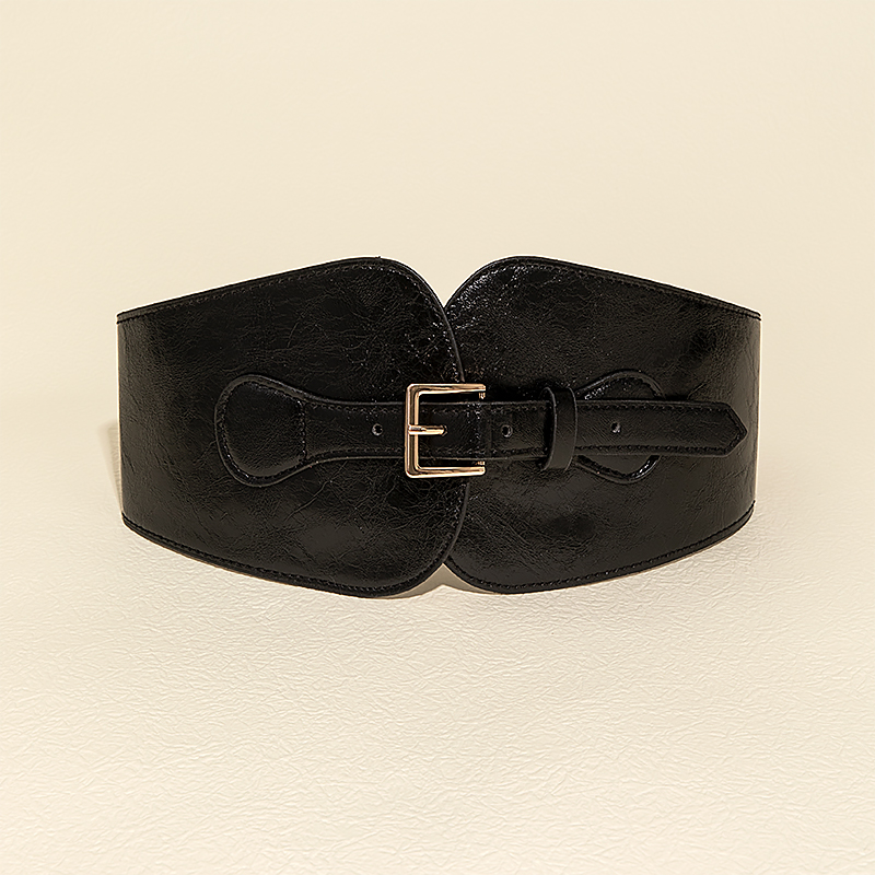 Women Luxury Ladies Wide Waist Pin Buckle Wide Belt Punk Style Rivet Pin Buckle Belt Designer PU Elastic Band Stretch Belts