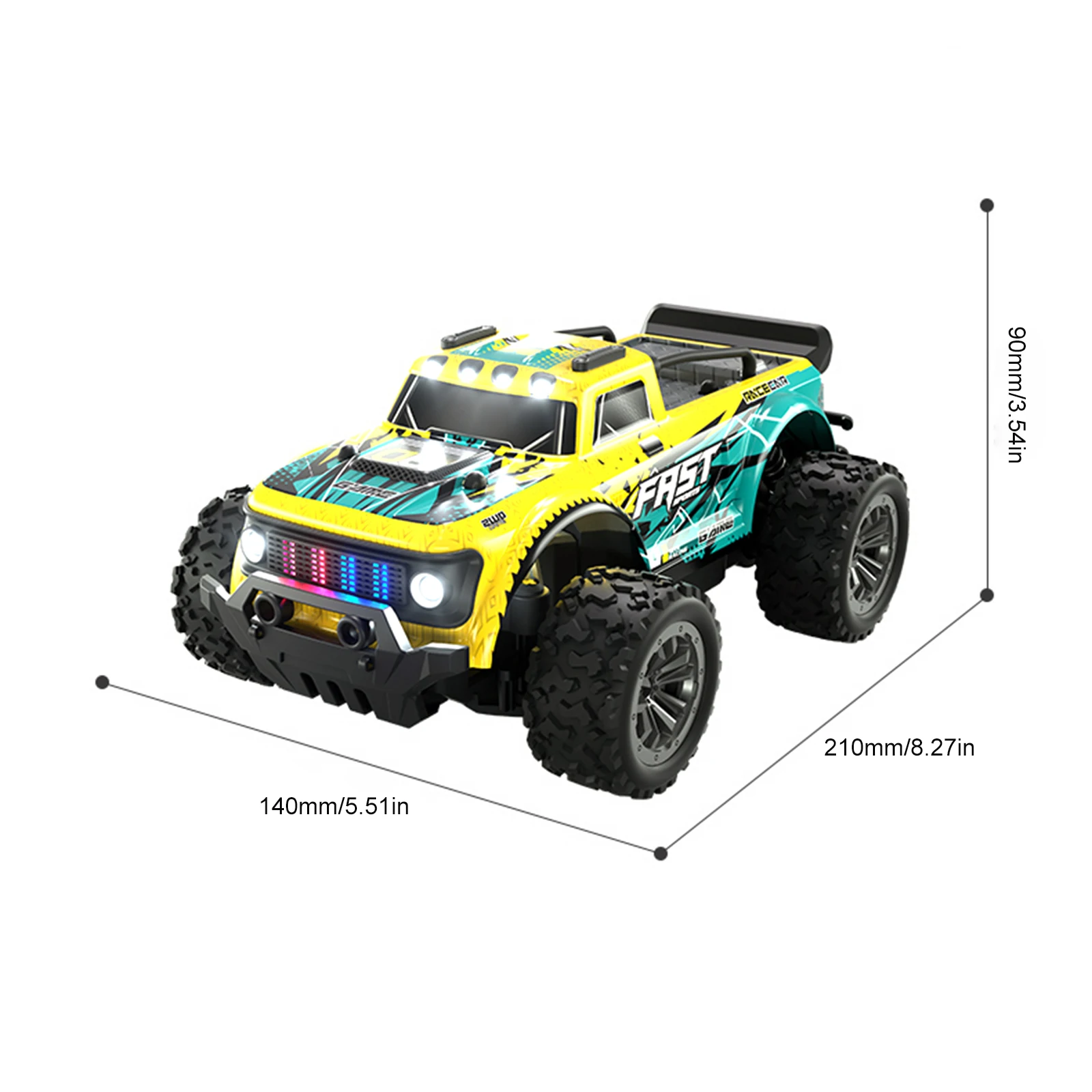 4WD RC Car With Led Lights 2.4G Radio Remote Control Cars Buggy Off-Road Control Trucks Boys Toys for Children 1:20 18Km/h