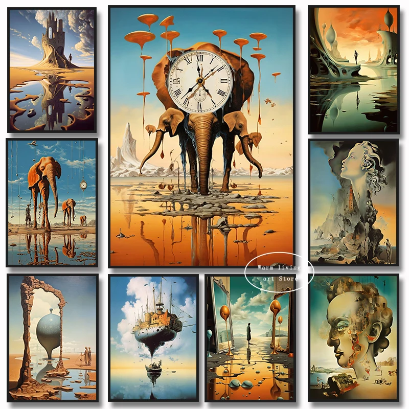 Saador Dali Surrealism Famous Painting Canvas Print new Posters 2025 Surreal Abstrac Wall Art Pictures for Living Room Home Decor Mural