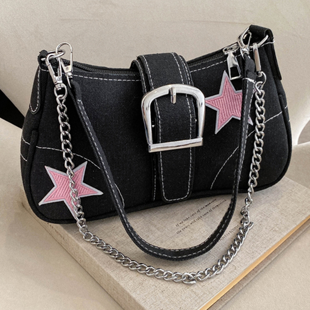 Star Chain Shoulder Bag Casual Women Crescent Bag Versatile Satchel Hobo Bag Crossbody Armpit Bag Daily Dating Purses