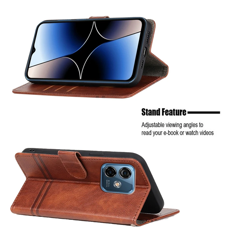 Case Leather Original ddmysmile PU For Ulefone Note 16 Pro Funda Wallet Cover For Carcasas Ulefone Note 16Pro Note16 Pro 6.52"Mujer Hoejse Smile