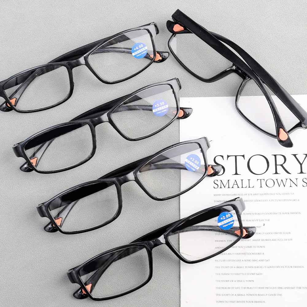 Aged Men Women Reading Glasses Sports Anti-blue Light Reading Eyewear Black Red Frame Presbyopia Eyeglasses +100 To+400 Glasses