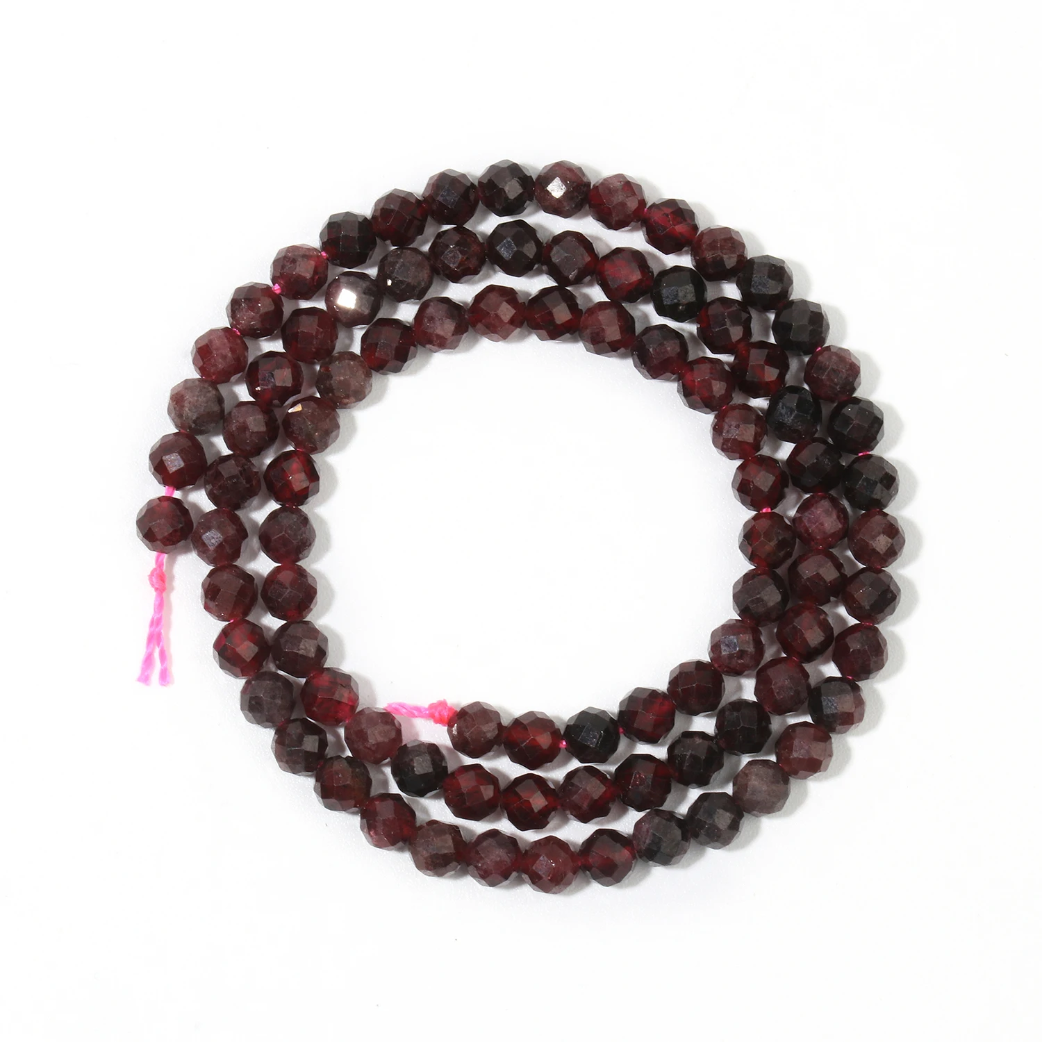 2/3/4mm Faceted Natural Gem Stone Garnet Bead Red Round Tiny Beads For Jewelry Making DIY Necklace Bracelet Accessories 15''