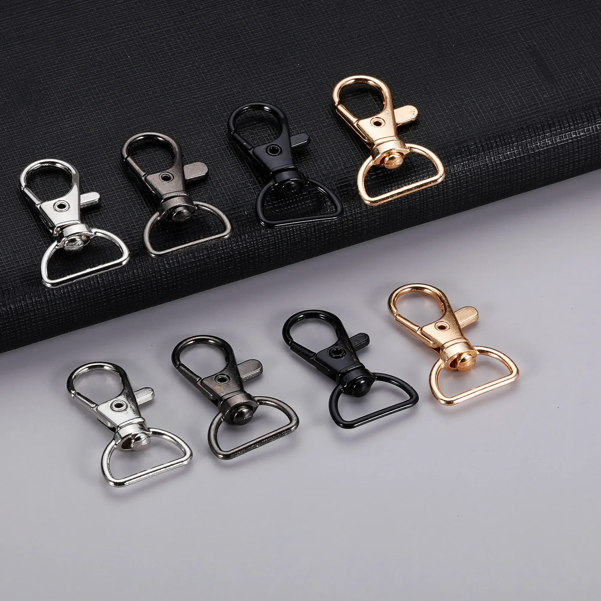 5/10/20pcs Swivel new Clasps with D Ring Lanyard Snap 2025 Hooks Keychain Clip Hook Metal Lobster Claw Clasp for Keyrings Crafting Sewing