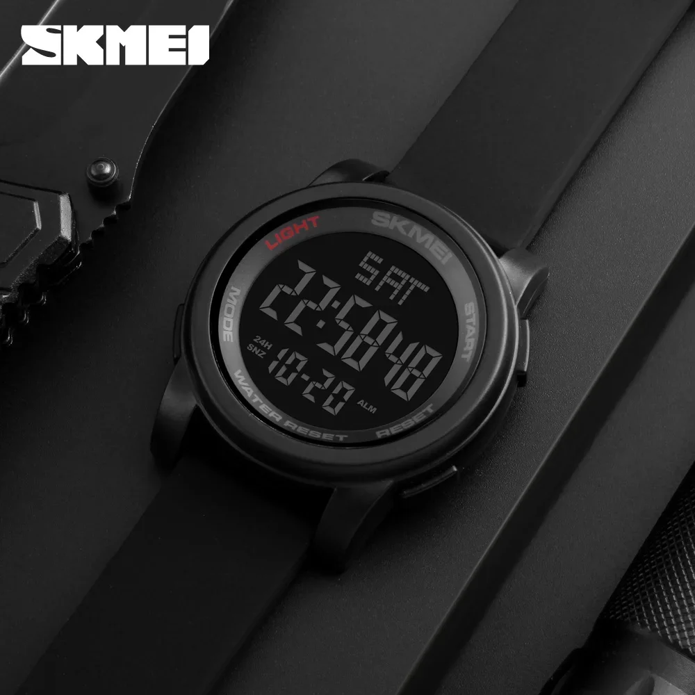 SKMEI 1257 Sport Digital Watch for Men Back Light Waterproof Electronics Mens Wristwatches Alarm Clock Relojes Para Hombre 1142