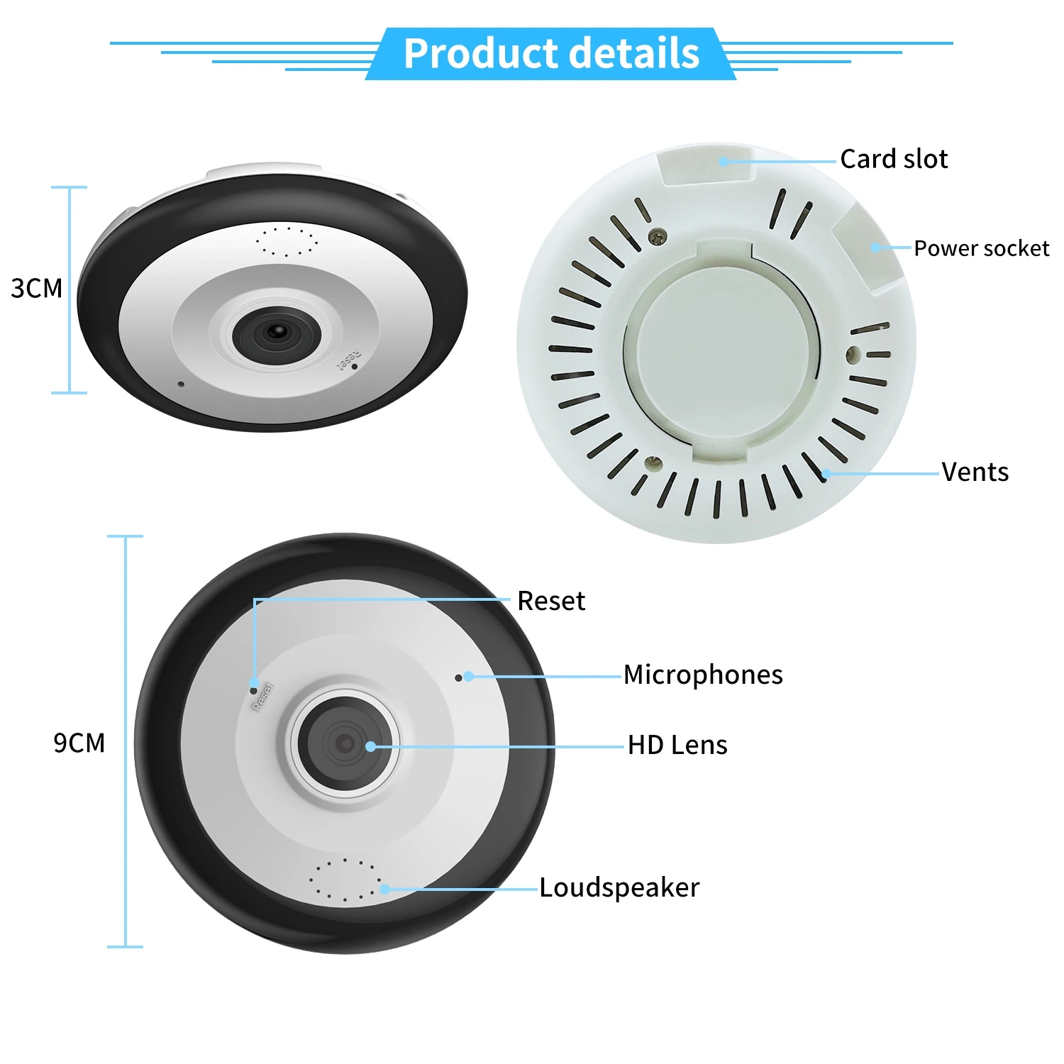 V380 Pro 5MP WIFI 360 Camera Panoramic Fisheye Lens CCTV Two Ways Audio MINI Smart Home Security Camera Color Night Vision