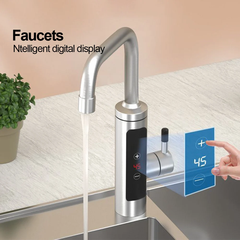 3000W Electric Hot Water Heater Faucet Instant Heating Tap Fast Instantaneous Thermostat Water Heater with Temperature Display
