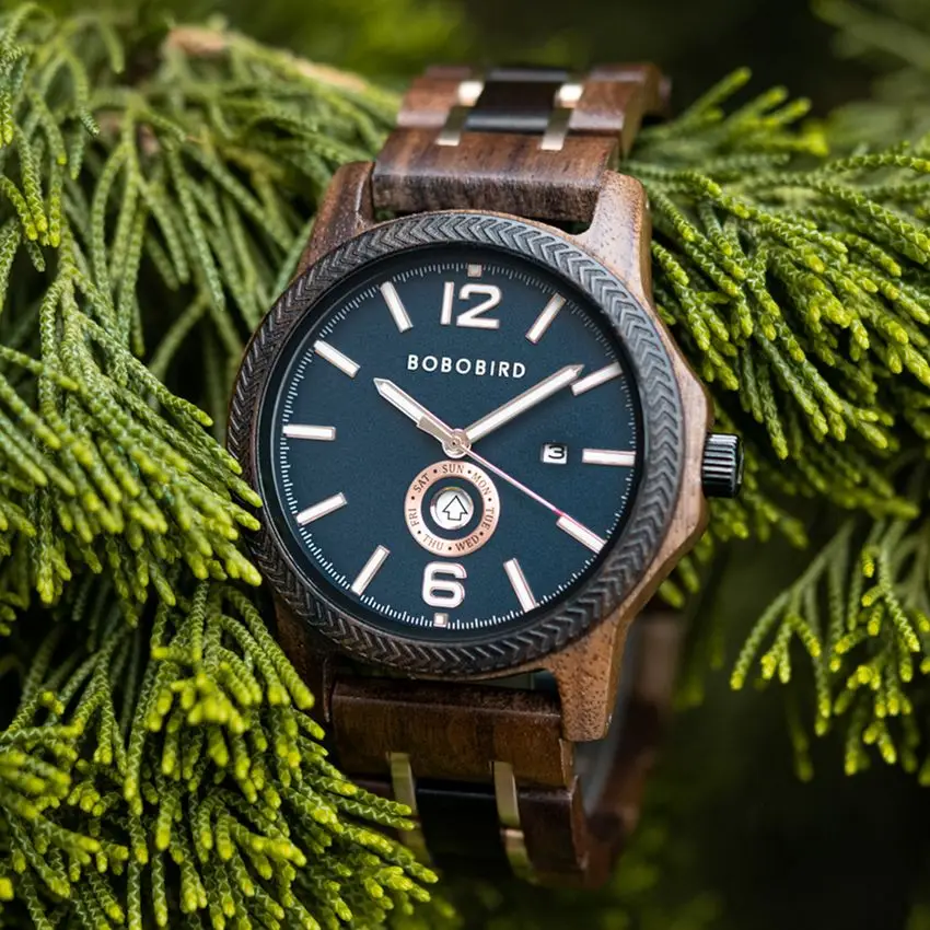 BOBO BIRD Men's Wood Watches Analog Quartz Watch Great Gift for Men With Gift Box