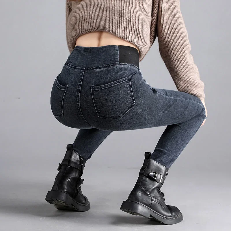 Women's High Waist Skinny Jean Vintage Wash Pencil Stretch Vaqueros Leggings Pantalones Jeans Oversize 26-38 Slim Denim Pants