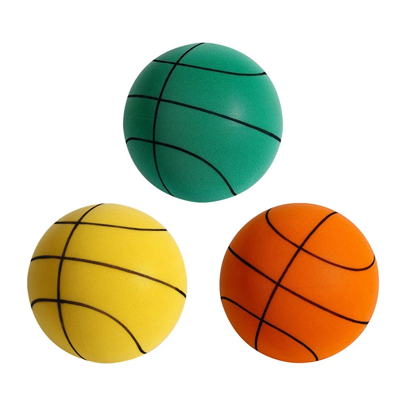 High-Density Foam Sports Ball - 24/22/18cm Diameter, Silent and Soft Elastic Indoor Basketball Toy for Children's Games