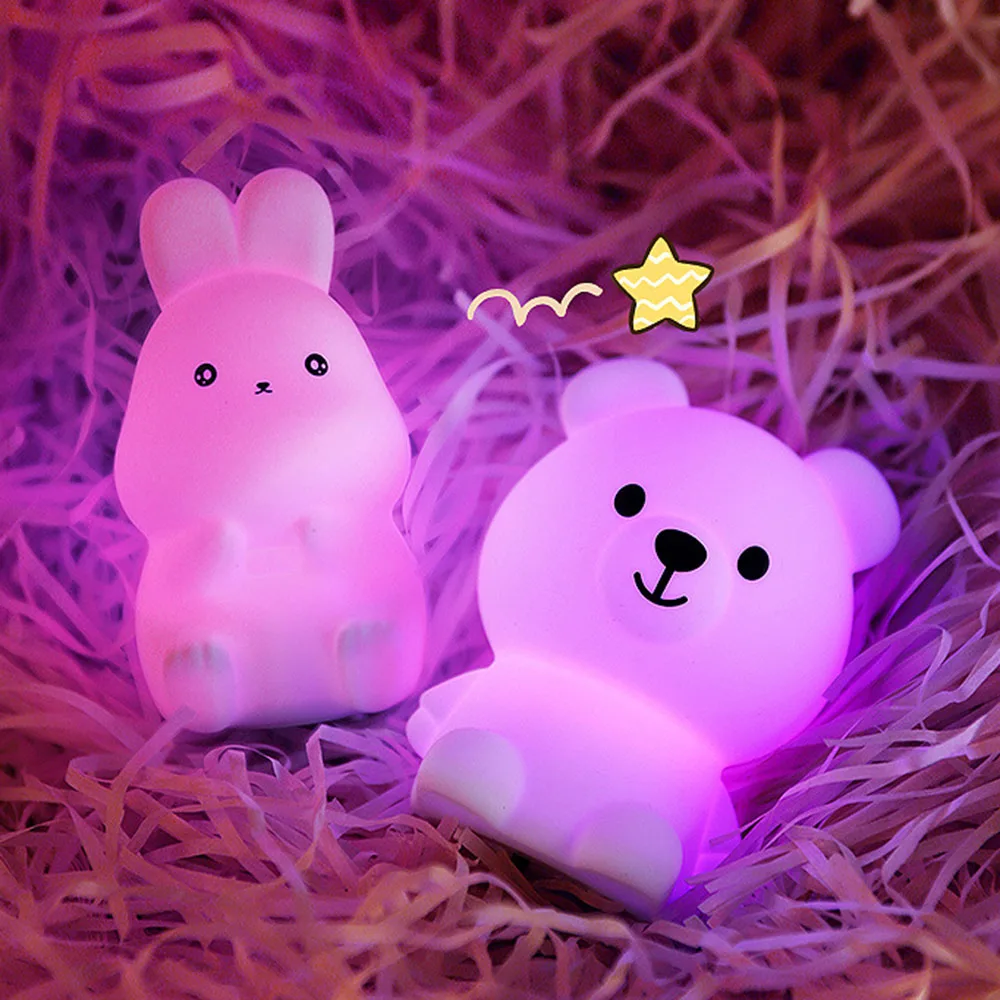 new Soft Silicone Animal Patting Light Lightweight Ambience Light For 2025 Kids Children Adult Room Decor