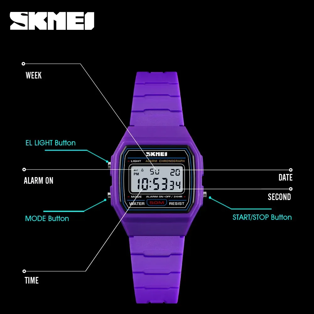 SKMEI 1460 Children Luminous Digital Watches Shockproof Sport Style Waterproof Kids Wristwatch Boy Girl Clock reloj hombre