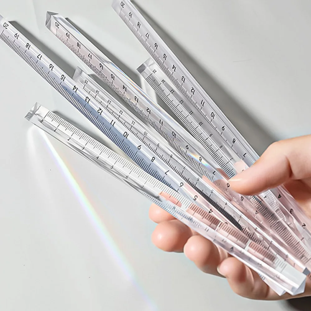 School Student Ruler Office Gadgets Transparent Triangle Ruler Stationery School Supplies Drawing Tools 1PC Triangular Ruler