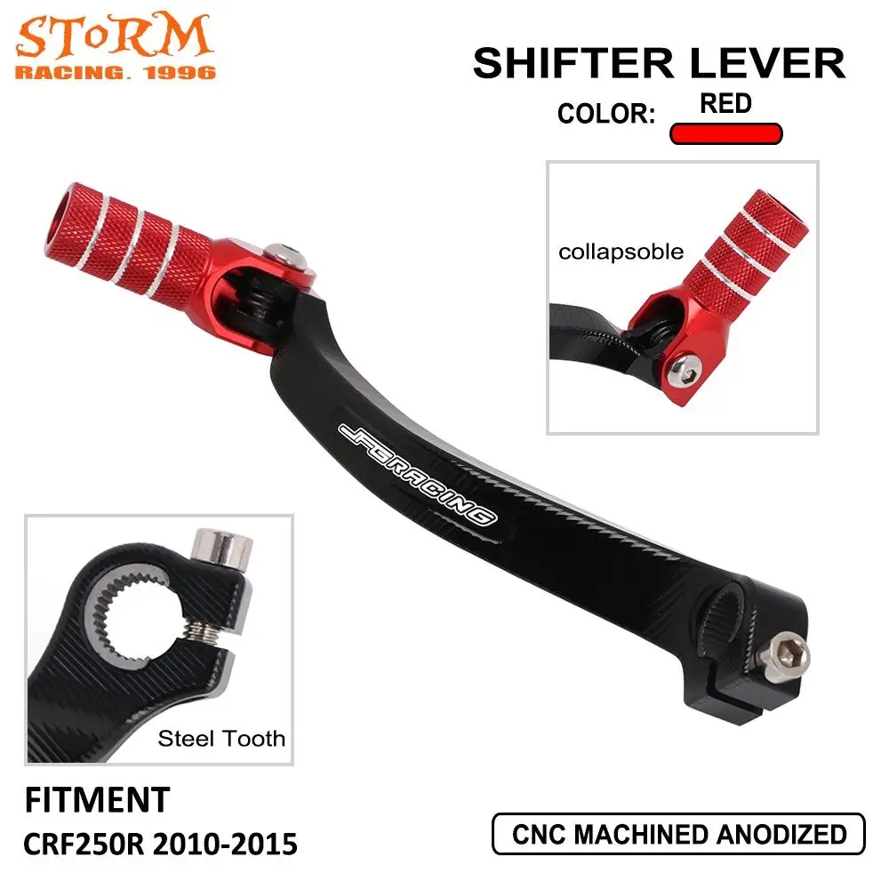 Motocycle CNC new Aluminum RED Foldbale Gear Shift 2025 Lever Shifter Pedal For HONDA CRF250R CRF 250R 250 2010 2011 2012 2013 2014 2015