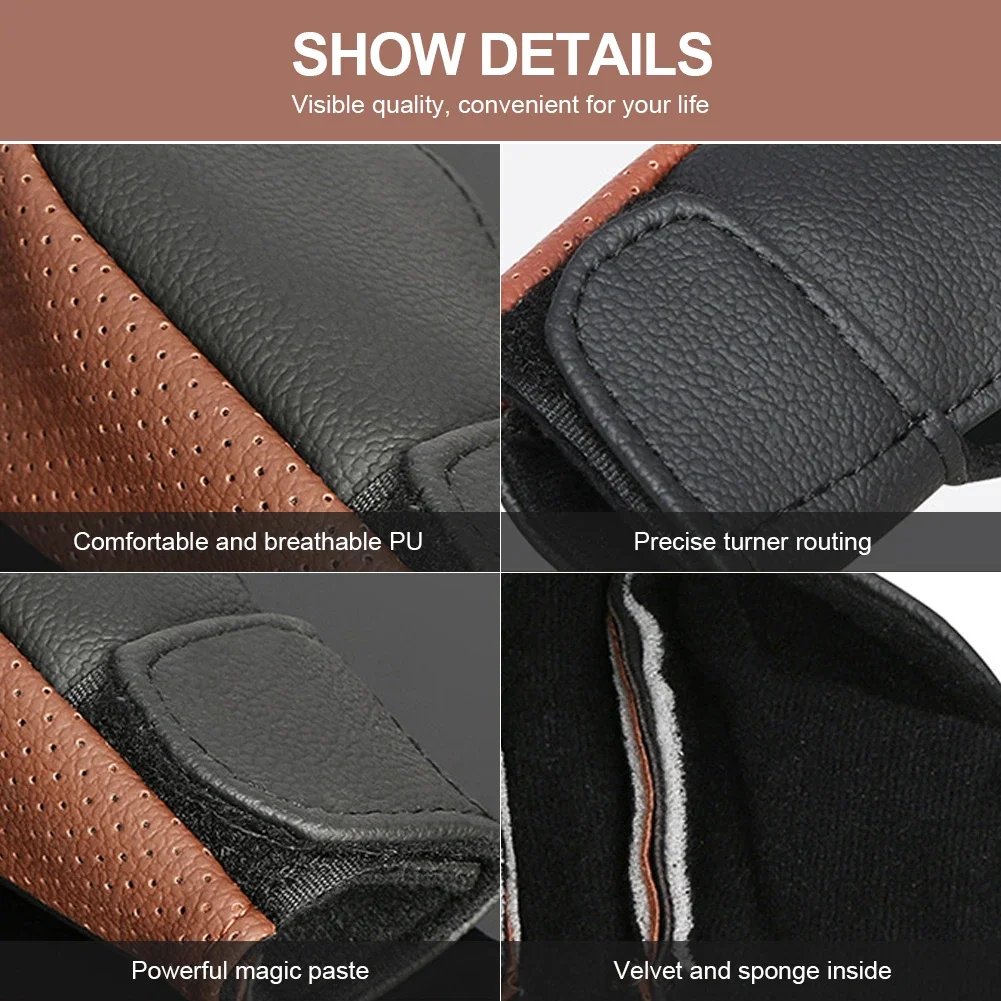 Car PU Leather Gear Shift Knob Cover Gear Shift Non-Slip Grip Handle Protective Covers Manual Speed Car Interior Accessories