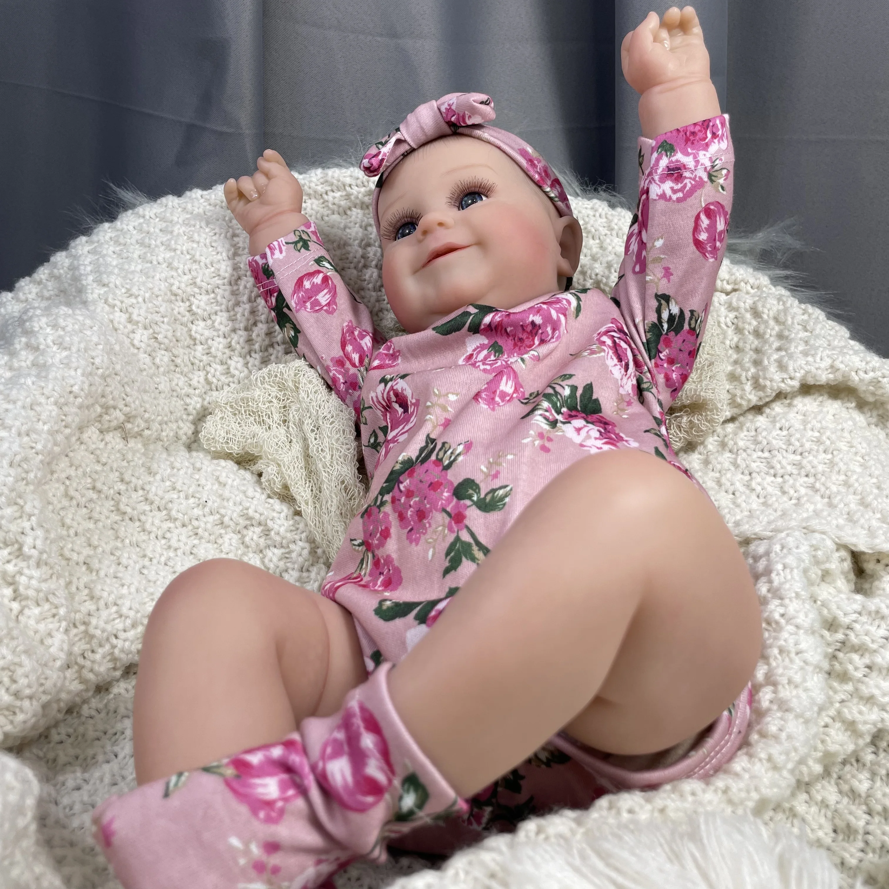50CM Reborn Baby Dolls Maddie Girl Lifelike Silicone Vinyl Newborn 3D Skin Visible Veins DIY Toys Christmas Gift For Girls