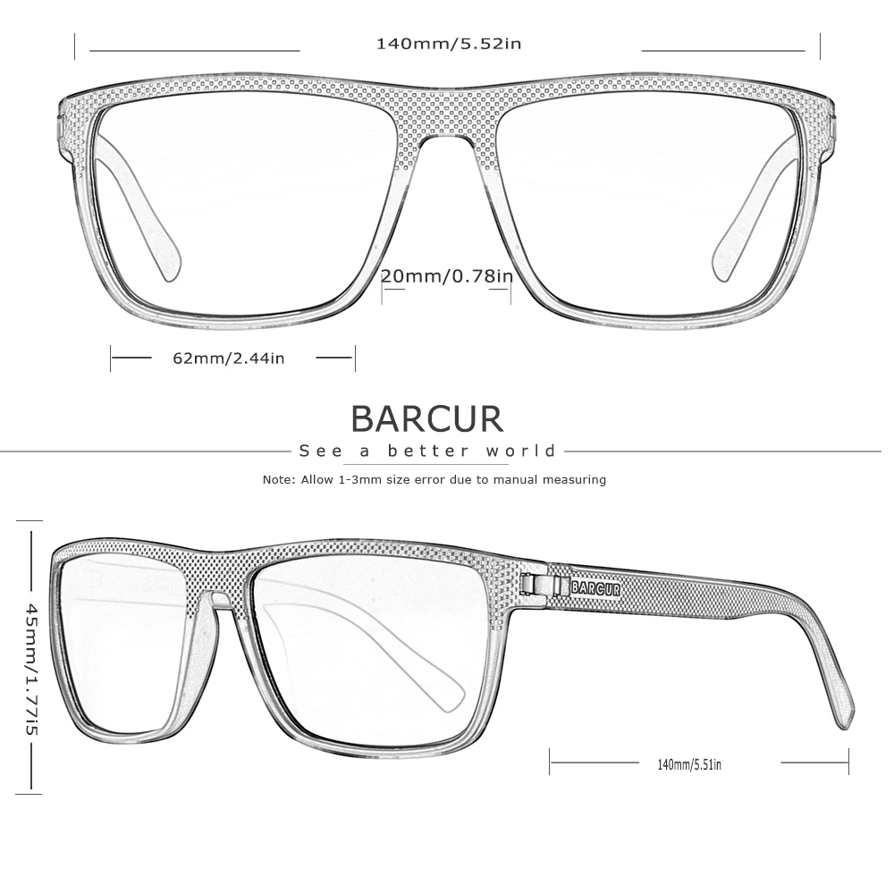 BARCUR Polarized Sunglasses for Men Utralight Spoorts Mens Sun Glasses Women Eyewear Accessory Oculos