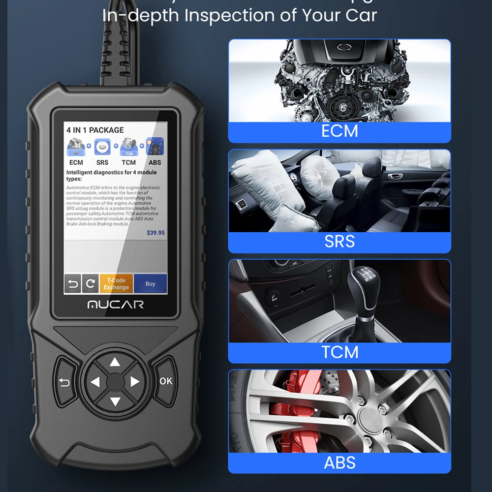 MUCAR CDE900 OBD2 Scanner Car Diagnostic Tool Engine TCM ABS SRS System obd 2 Auto Code Reader Lifetime Free Upgrade Wifi Update